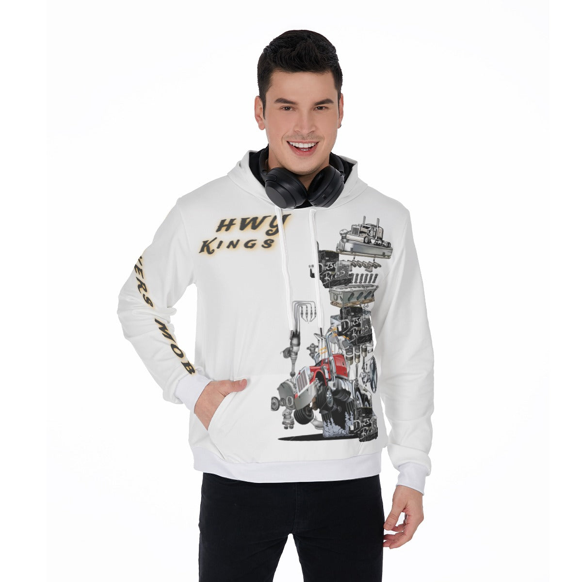 All-Over Print Men's Thicken Pullover Hoodie